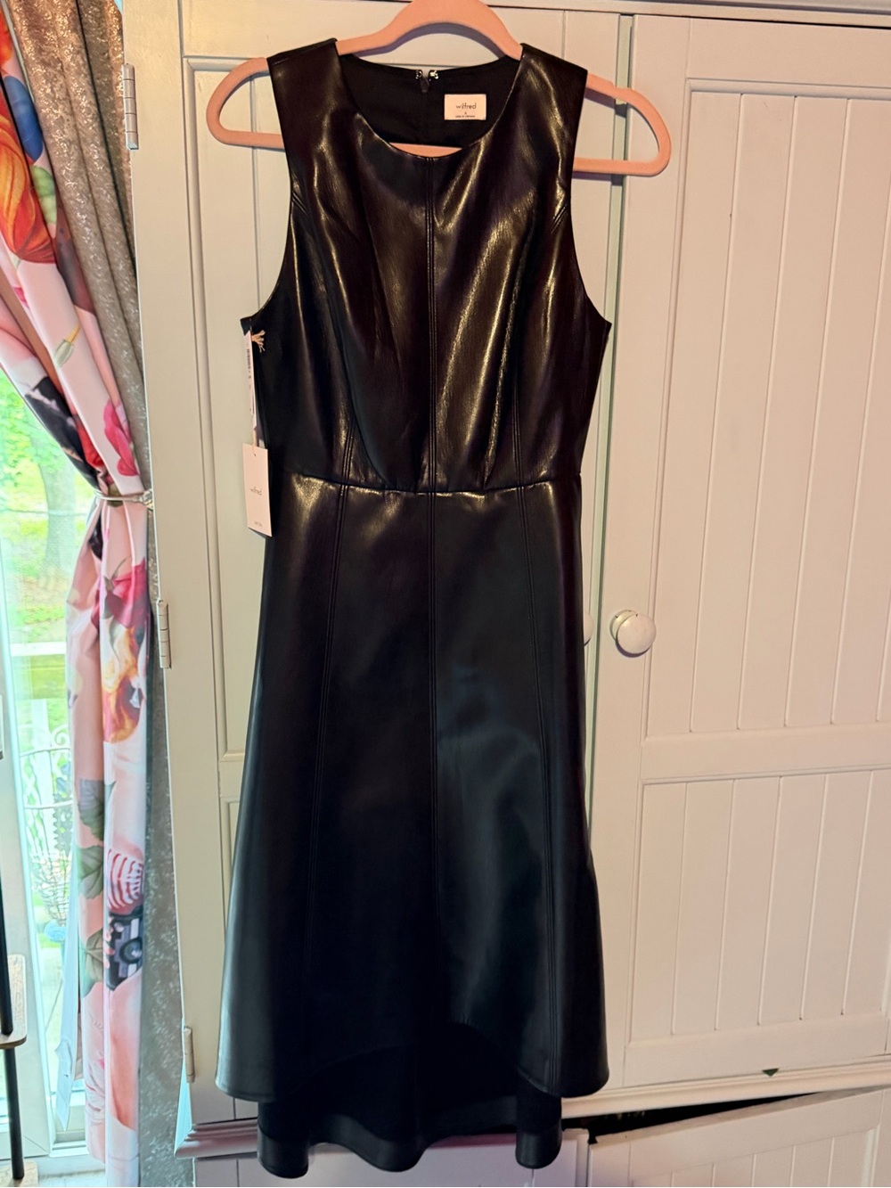 Aritzia Leather Cocktail Sleeveless Midi Dress